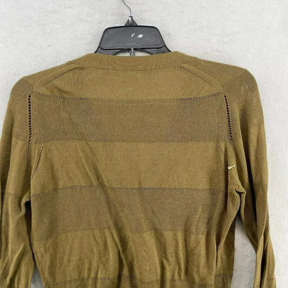 Wallace Sweater Women's S Brown Striped Knitted Ribbed V-Neck Button Up Cardigan - Picture 7 of 9